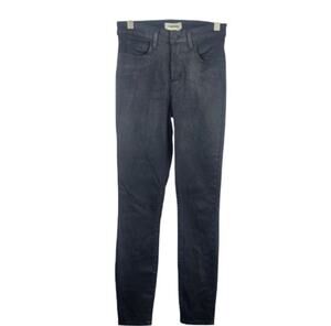 L'Agence Margot Coated Skinny Jean Black Size 25